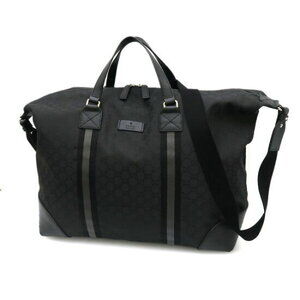 Gucci GG nylon duffle bag black leather trim